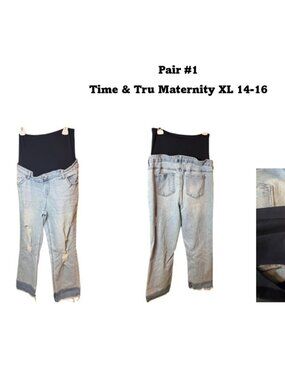 Maternity Jeans Bundle XL | Time & Tru & Hybrid | 3 Pair Lot